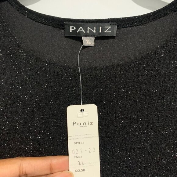 Paniz New York Women Black Long Sleeve Glittery Blouse Size XL - Picture 4 of 8